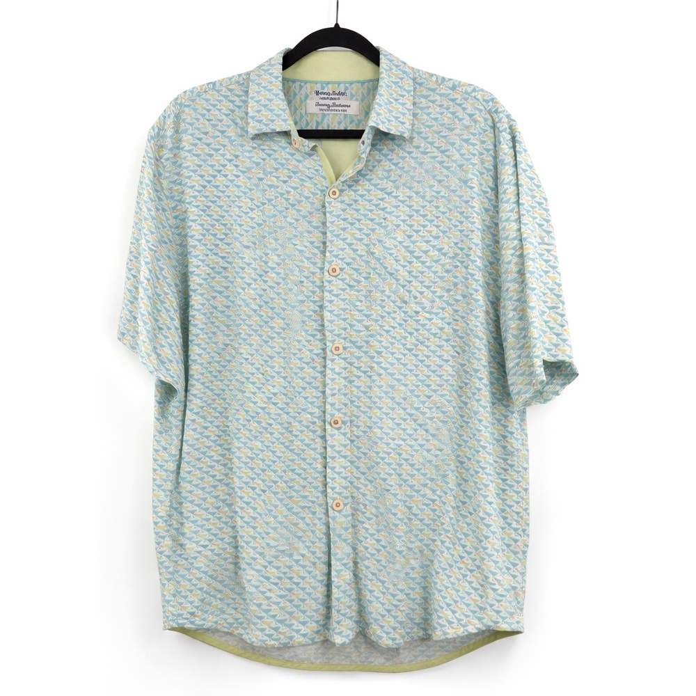 Tommy Bahama Veracruz Cay Cocktail Shirt Opal M Camp Viscose